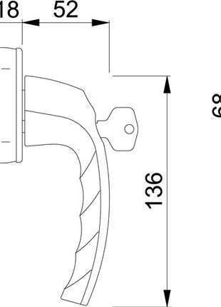 HOPPE Fenstergriff Atlanta 0530S/US952 Aluminium F9016 / verkehrsweiß ( 3000203978 )