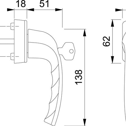 HOPPE Fenstergriff New York 0810S/US10 100Nm Aluminium F1 / naturfarbig ( 8000347599 )
