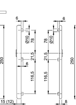 Set de protección HOPPE London 113/2221A/2440 aluminio F1 (3000250112)