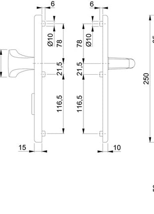 HOPPE Schutzgarnitur London 61G/2222ZA/2210/113 Aluminium F2 ( 3000209049 )