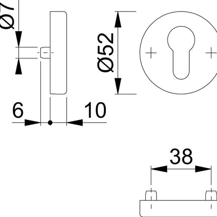 HOPPE Schlüsselrosette 42HS Aluminium F1 ( 3000203539 )