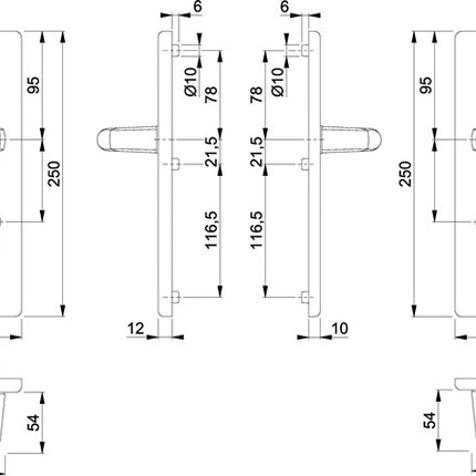 HOPPE Schutzgarnitur London 113/2221/2410 Aluminium F1 ( 3000209901 )