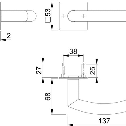 HOPPE Türdrückerpaar Trondheim E1430Z/848N Edelstahl F69 ( 3000203527 )