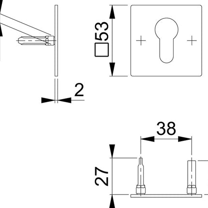 HOPPE Schlüsselrosetten-Paar E848NS Edelstahl F69 ( 3000203533 )
