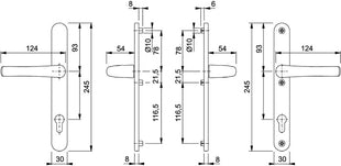 HOPPE Profiltürgarnitur Tôkyô 1710RH/3346 Aluminium F1 ( 3000252774 )