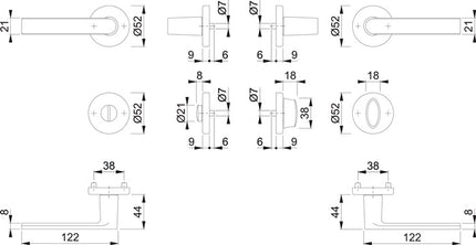 HOPPE Rosettengarnitur Los Angeles M1642/42KV/42KVS Messing F96-1-R ( 8000460269 )