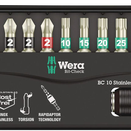 WERA Edelstahlbitsortiment BC 10 Stainless 1 10-teilig ( 4000828393 )