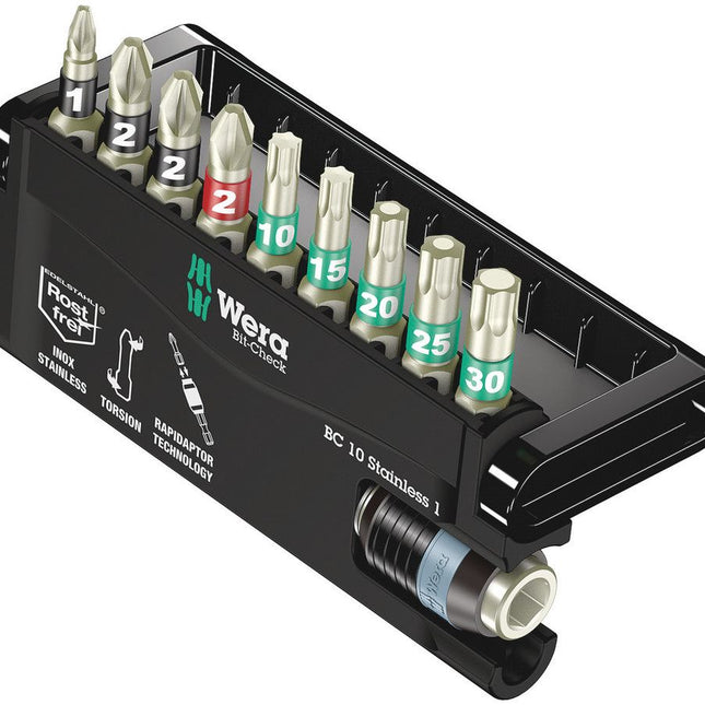 WERA Edelstahlbitsortiment BC 10 Stainless 1 10-teilig ( 4000828393 )