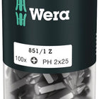WERA Bitgroßpackung 851/1 Z 1/4 ″ PH 2 Länge 25 mm ( 4000822267 )