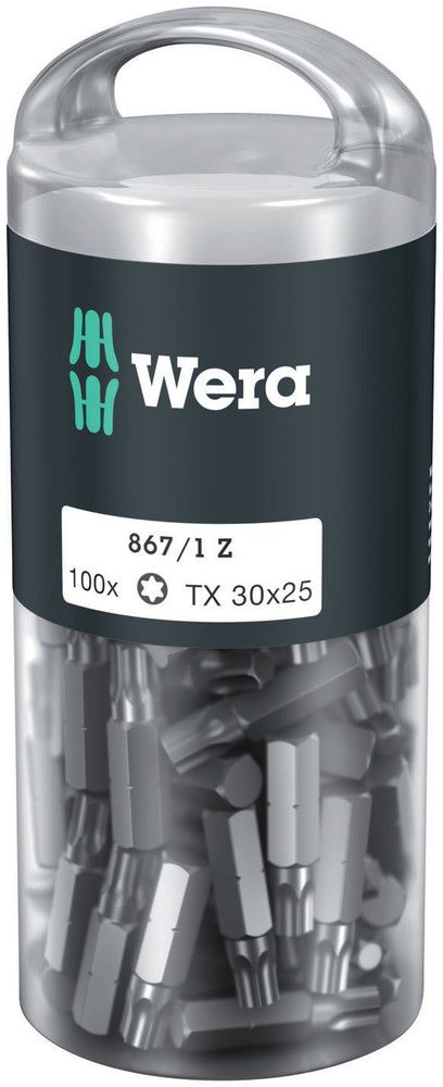 WERA paquete grande de puntas 867/1 Z 1/4″ T 30 longitud 25 mm (4000822275)