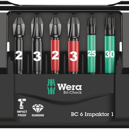 WERA Bitsortiment Bit-Check 6 Impaktor 1 6-teilig ( 4000829044 )