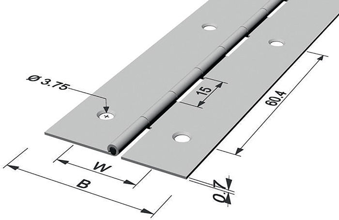 PG Stangenscharnier Scharnierbreite offen 32 mm Materialstärke 0,7 mm ( 3000272007 )