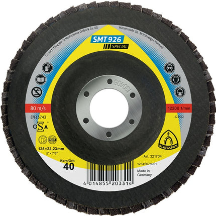 KLINGSPOR Fächerscheibe SMT 926 Special Ø 125 mm Körnung 40 6° gewölbt ( 8000352215 )