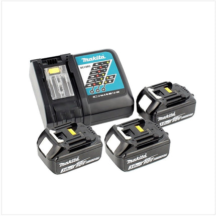 Makita DHP 453 RFE3 Akku Schlagbohrschrauber im Makpac + 3x BL 1830 3,0 Ah Akku + 1x DC RC Ladegerät - Toolbrothers