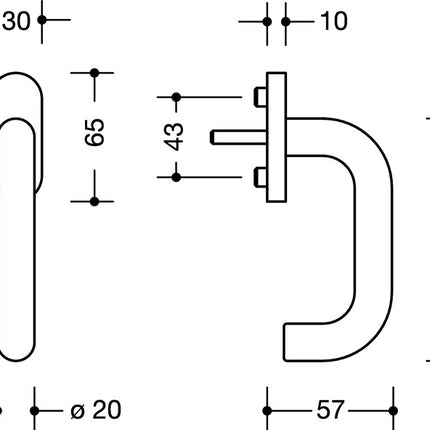 HEWI Fenstergriff 111FG.1 30mm Kunststoff 99 reinweiß ( 3000205776 )
