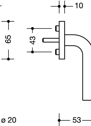 Klamka okienna HEWI 111FG.6 35mm tworzywo sztuczne 99 czysta biel ( 3000205825 )