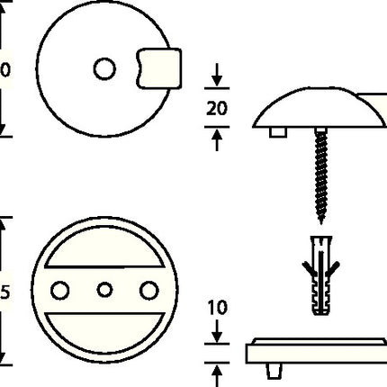 FSB Bodentürpuffer 38 3884 Ø 70 mm Höhe 20 mm ( 3316002015 )