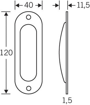 FSB Schiebetürmuschel 42 4212 Aluminium F1 / naturfarbig oval ( 3000252544 )