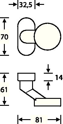 FSB Bouton de porte profilé 07 0809 Matériau Acier inoxydable 6204 ( 3314302027 )