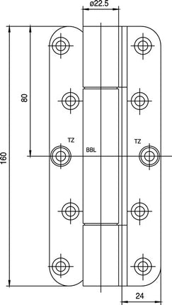 SIMONSWERK Objektband VARIANT VN 1939/160 Edelstahl matt gebürstet 160 kg ( 3000255492 )