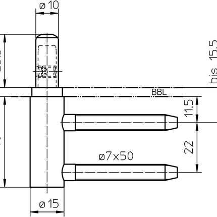 SIMONSWERK Rahmenteil V 3400 WF HV Stop Stahl vernickelt ( 3000255799 )
