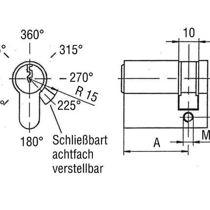 BKS Profilhalbzylinder 8900 40/10 mm ( 3000251967 )