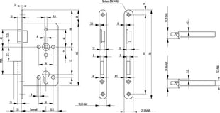 Cerradura de embutir para puerta de habitación BKS 0515 PZ 20/65/72/8 mm DIN derecha (3322024004)