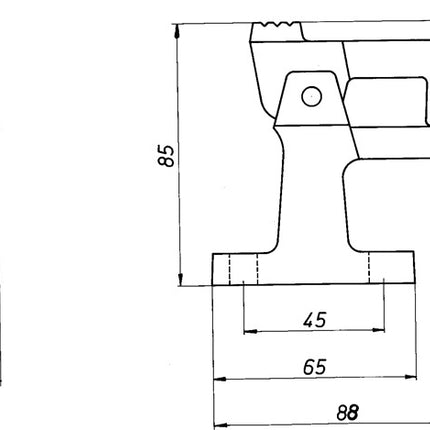 DENI Torfeststeller 3805/3807 Leichtmetallguss F1 naturfarbig eloxiert ( 3000259278 )
