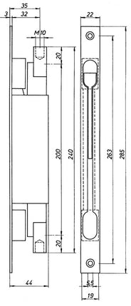 DENI Kantriegel 9221 Stulplänge 285 mm Stulpbreite 22 mm ( 3000258411 )