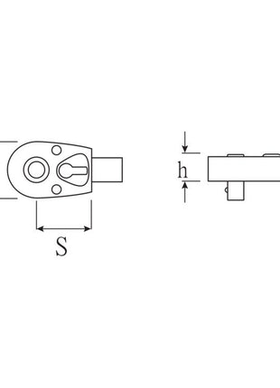 STAHLWILLE Einsteck-Hebel-Umschaltknarre 725QR/20 1/2 ″ 14 x 18 mm ( 4000826591 )