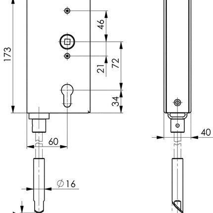 AMF Schlosskasten 140V DIN links / rechts ( 3311021010 )