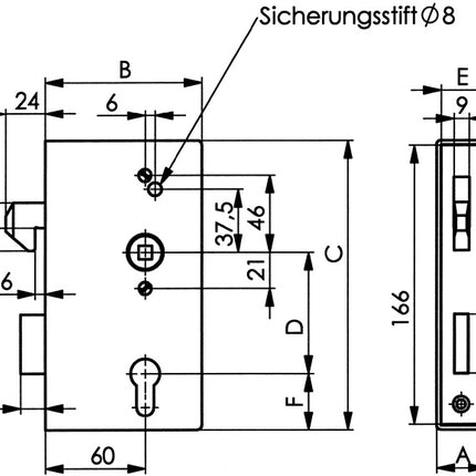 AMF Schiebetorschlosskasten 140S DIN links / rechts ( 3000251294 )