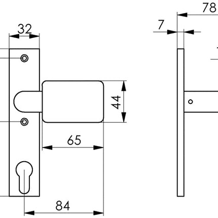 AMF Türknopf-Kurzschild 486ZD fest / drehbar ( 3311121004 )