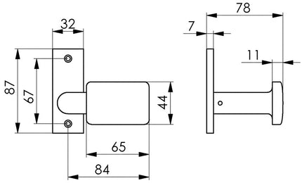 AMF Türknopf 485 Leichtmetall F1 / silberfarbig ( 3311121001 )