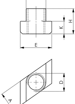 AMF Écrou pour rainure en T n° 510 Rainure en T 14 mm M12 (4000833217)