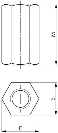 Tuerca de extensión AMF N° 6334 M10 tamaño de llave 16 mm (4000833422)