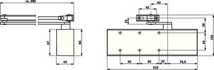 DORMAKABA Scherentürschließer TS 72 silber EN 2-4 ( 3325032083 )