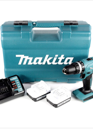 Makita HP 347 DX 100 14,4 V Akku Schlagbohrschrauber im Transportkoffer mit 74 tlg. Zubehör + 2x 1,3 Ah Akkus und DC 18 WA Ladegerät - Toolbrothers