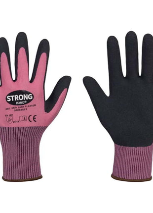 STRONGHAND Handschuhe LADY FLEXTER Größe 7 pink/schwarz ( 8000737566 )