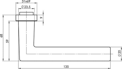 OGRO Feuerschutzdrückerlochteil 8906 ALU FS 9mm Aluminium F1 ( 3000267022 )