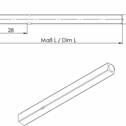OGRO Drückerstift OGRO 114 PB Vierkant 8 x 123 mm ( 3000267155 )