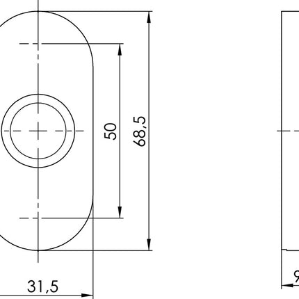 OGRO Drückerrosette 6621 23,5 ER Edelstahl ER ( 3000267066 )