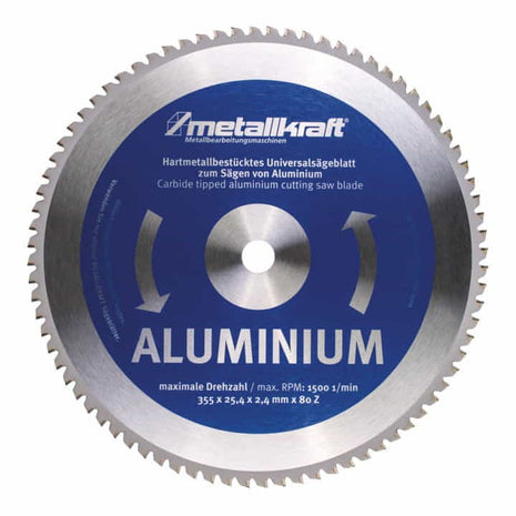 METALLKRAFT metal circular saw blade aluminium saw blade Ø 355 mm width 2.4 mm ( 4000804015 )