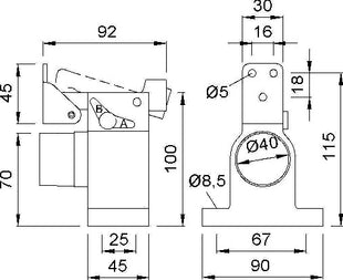 Tope de puerta KWS 1010.02 aluminio pintado plata (3000255904)