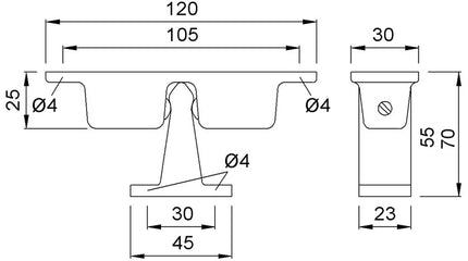KWS Türfeststeller 1055.02 Aluminium/Stahl silberfarbig lackiert ( 3000255912 )