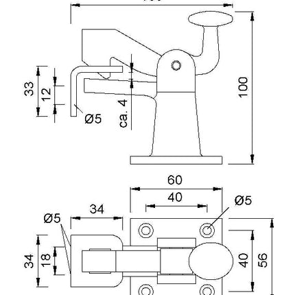 KWS Torfeststeller 1307 Temperguss schwarz ( 3326043066 )