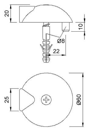 KWS Türpuffer 2003.82 Ø 60 mm Höhe 20 mm ( 3000258205 )