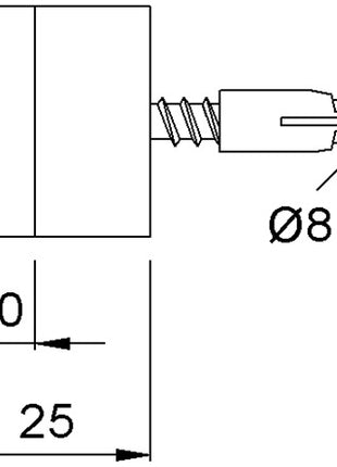 Tope de pared para puerta KWS 2008, acero inoxidable mate (3000255916)