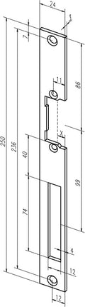 Gâche plate ASSA ABLOY 338 acier galvanisé à froid ( 3324034043 )