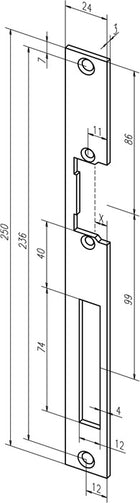 Gâche plate ASSA ABLOY 338 acier galvanisé à froid ( 3324034043 )